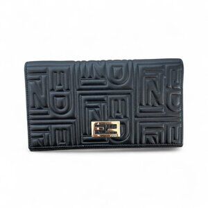 Fendi Ff Embossed Leather Wallet / Crossbody Bag- Rare & Discontinued